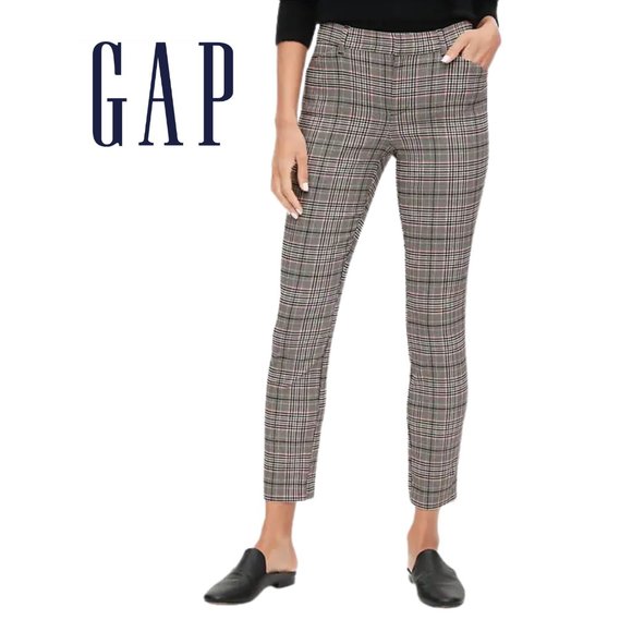 GAP Factory Pants - Gap Skinny Ankle Pants Bi-Strength, Gray Plaid